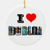 I Love Dublin Ireland 3D Travel Photo Keramisch Ornament (Achterkant)