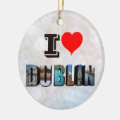I Love Dublin Ireland 3D Travel Photo Keramisch Ornament (Links)