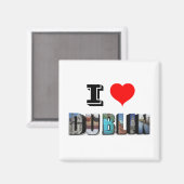I Love Dublin Ireland 3D Travel Photo Magneet (Voorkant / Achterkant)