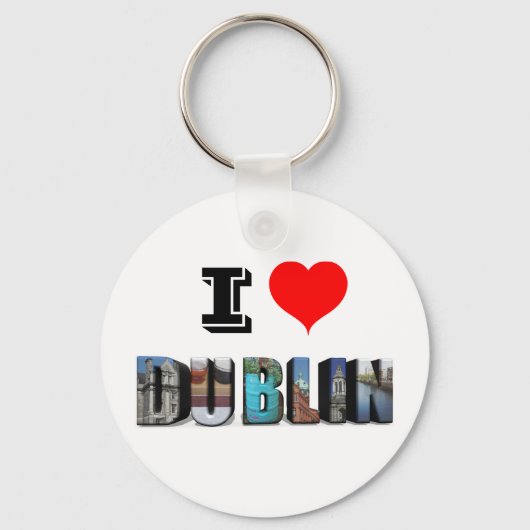 I Love Dublin Ireland 3D Travel Photo Sleutelhanger (Voorkant)