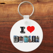 I Love Dublin Ireland 3D Travel Photo Sleutelhanger (Achterkant)