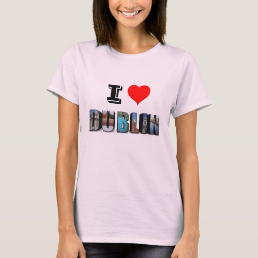 I Love Dublin Ireland 3D Travel Photo T-shirt (Voorkant)