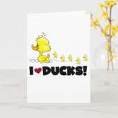 I Love Ducks Tshirts and Gifts Kaart (Gele Bloem)