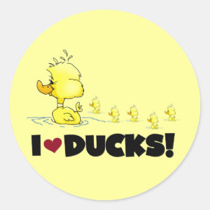 I Love Ducks Tshirts and Gifts Ronde Sticker