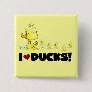 I Love Ducks Tshirts and Gifts Vierkante Button 5,1 Cm