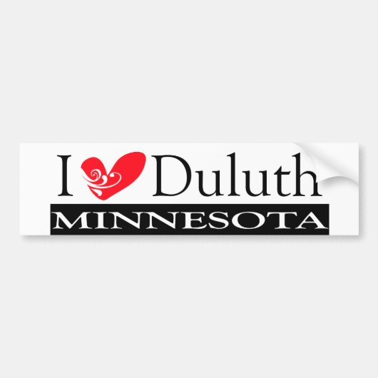 I Love Duluth Minnesota Bumpersticker (Voorkant)