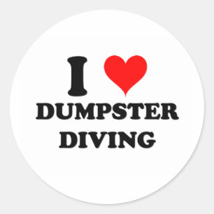 I Love Dumpster Diving Ronde Sticker