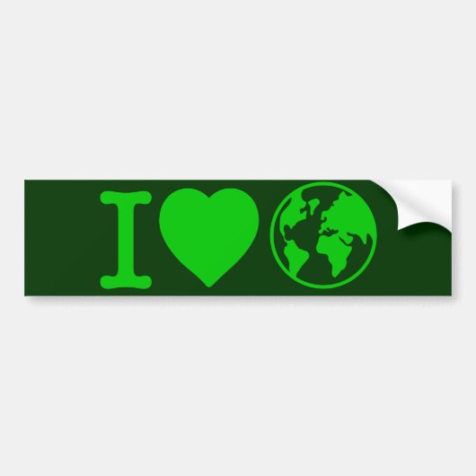 I Love Earth Bumpersticker (Voorkant)