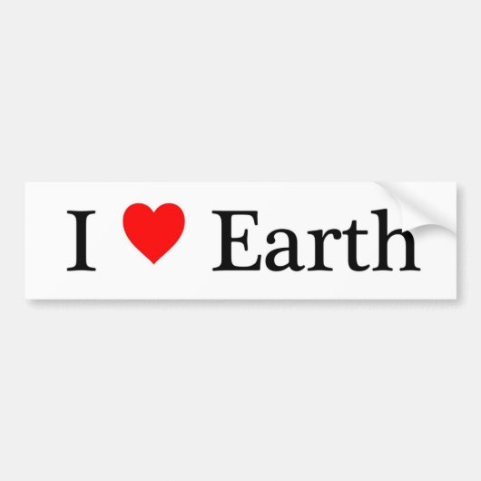 I Love Earth Bumpersticker (Voorkant)