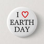 I Love Earth Day Ronde Button 5,7 Cm (Voorkant)