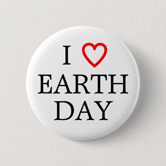 I Love Earth Day Ronde Button 5,7 Cm (Voorkant)