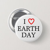 I Love Earth Day Ronde Button 5,7 Cm (Voorkant /achterkant)