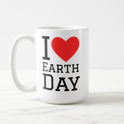 I love earth day square sticker koffiemok (Links)
