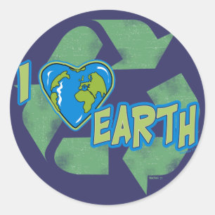 I Love Earth Recyclen Sticker