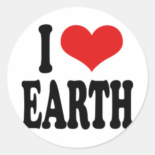 I Love Earth Ronde Sticker