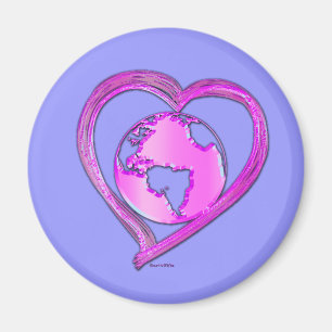 I LOVE EARTH (Roze) serie Magneet