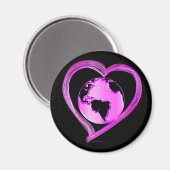 I LOVE EARTH (Roze) serie Magneet (Voorkant / Achterkant)
