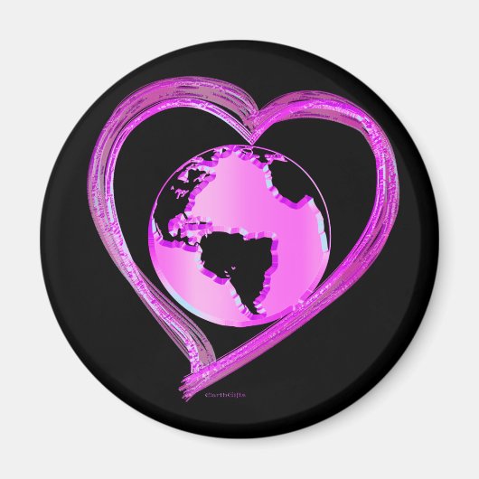 I LOVE EARTH (Roze) serie Magneet (Voorkant)