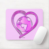 I LOVE EARTH (Roze) serie Muismat (Met muis)