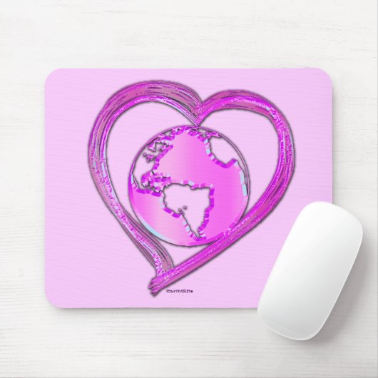 I LOVE EARTH (Roze) serie Muismat (Met muis)