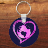 I LOVE EARTH (Roze) serie Sleutelhanger (Voorkant)