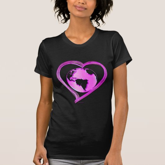 I LOVE EARTH (Roze) serie T-shirt (Voorkant)