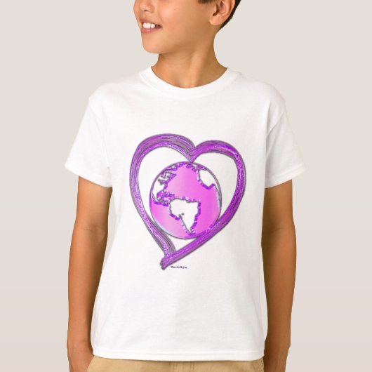 I LOVE EARTH (Roze) serie T-shirt (Voorkant)