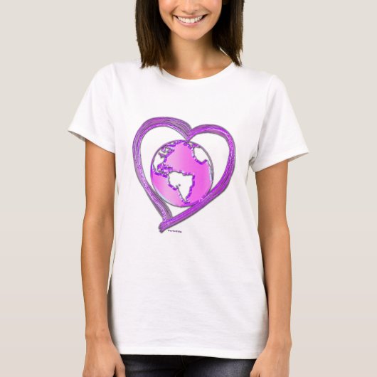 I LOVE EARTH (Roze) serie T-shirt (Voorkant)