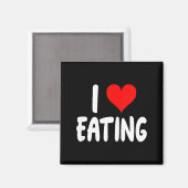 I Love Eating Food - Heart -  Magneet (Voorkant / Achterkant)