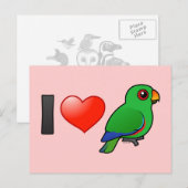 I Love Eclectus Parrots (mannelijk) Briefkaart (Voorkant / Achterkant)