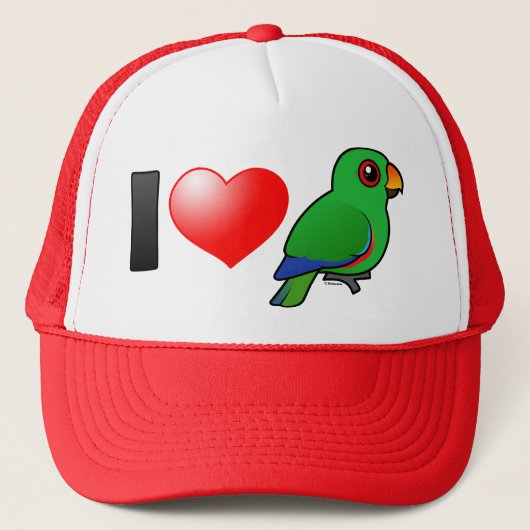 I Love Eclectus Parrots (mannelijk) Trucker Pet (Voorkant)