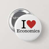 I ❤️ Love Economics CUSTOM Pins Ronde Button 5,7 Cm (Voorkant /achterkant)