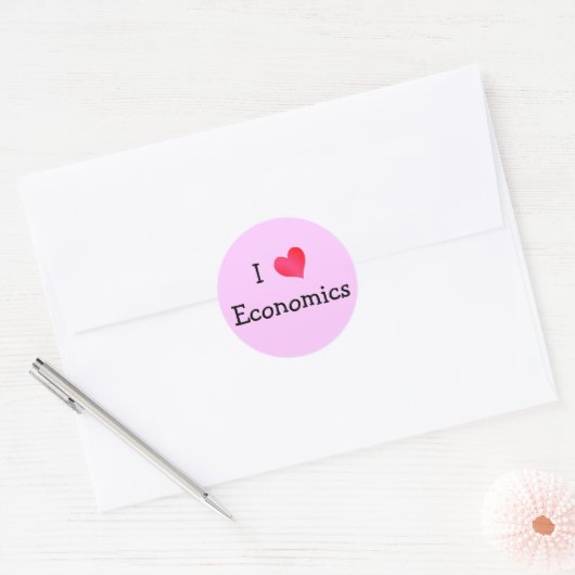 I Love Economics Ronde Sticker (Envelop)