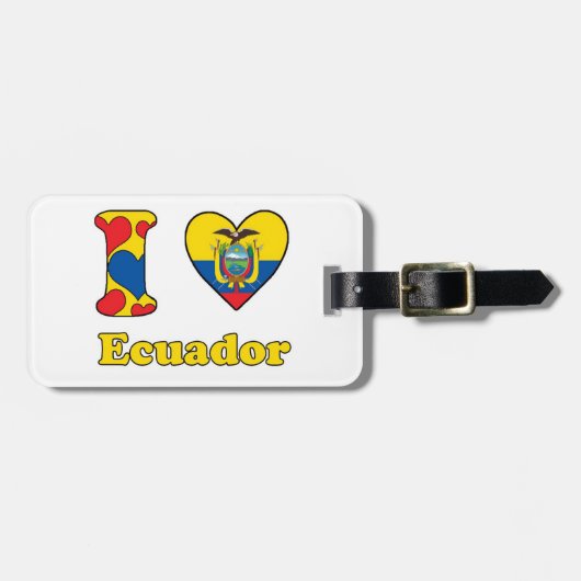 I love Ecuador Bagagelabel (Voorkant horizontaal)