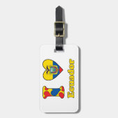 I love Ecuador Bagagelabel (Voorkant verticaal)