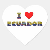 I love Ecuador Hart Sticker (Voorkant)