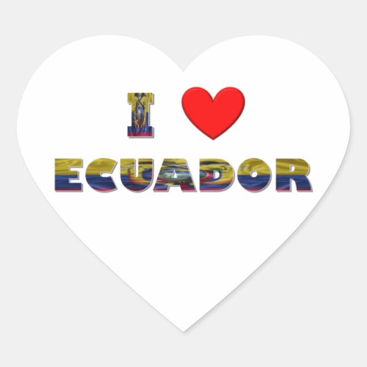 I love Ecuador Hart Sticker (Voorkant)