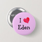 I Love Eden Ronde Button 5,7 Cm (Voorkant /achterkant)