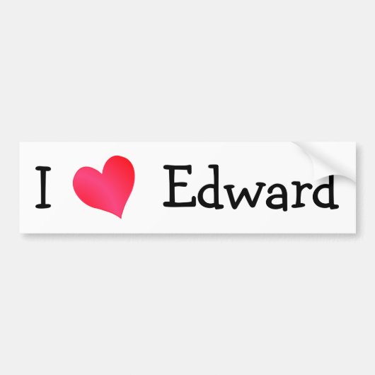 I Love Edward Bumpersticker (Voorkant)
