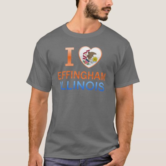 I Love Effingham, IL T-shirt (Voorkant)