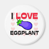 I Love Eggplant Magneet (Voorkant)