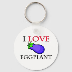 I Love Eggplant Sleutelhanger