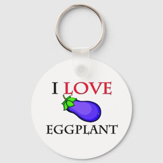I Love Eggplant Sleutelhanger (Voorkant)