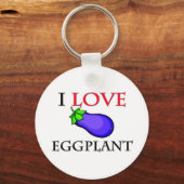 I Love Eggplant Sleutelhanger (Voorkant)
