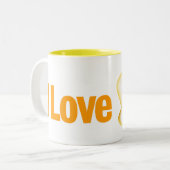 I Love Eggs Tweekleurige Koffiemok (Voorkant links)