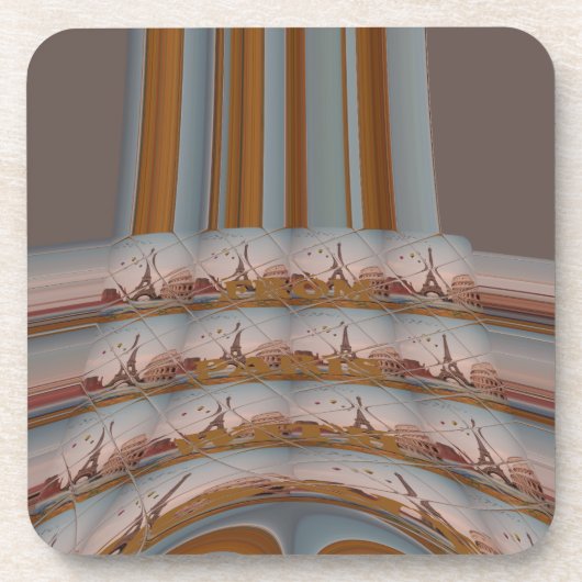 I Love Eiffel Tower Paris with Love blue sky colo Onderzetter (Voorkant)