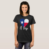 I Love El Paso Texas Tx Flag Lonestar Heart T-shirt (Voorkant volledig)