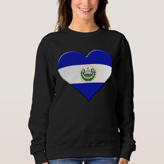I love El Salvador National Flag Pride Heart Trui (Voorkant)