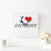I love ELECTROLYSIS Vierkante Klok (Huis)