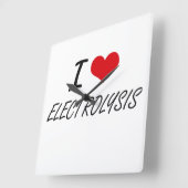 I love ELECTROLYSIS Vierkante Klok (Hoek)